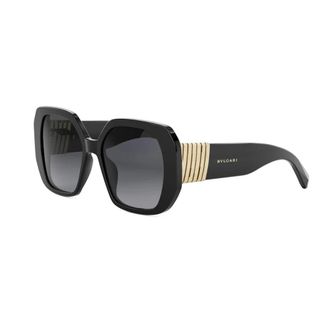 Bulgari Accessoires, unisex, Zwart, ONE Size, Bv 40058I Geometrische Zonnebril