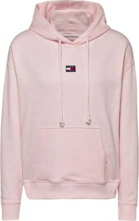 Tommy Jeans Logo Rosa Katoenen T-shirt - Dames - Hoodies - Roze - L - Katoen - Hoodies & sweatvesten