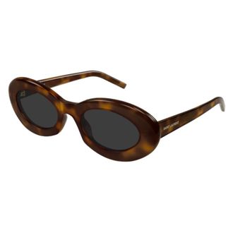 Saint Laurent Sunglasses, female, Brown, Size: 52 MM Oval Sunglasses