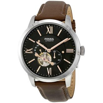 Fossil Townsman Mechanical Black Dial Brown Leather Mens Watch ME3061