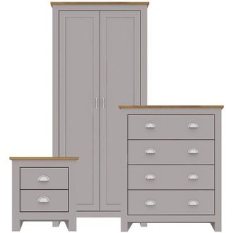 LPD Furniture Lancaster Set Grey-Oak