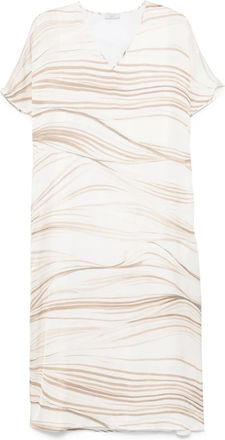 PESERICO Abito midi a righe - Bianco