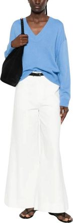 Anine Bing Lee Sweater - Dames - V-hals truien - Blauw - XS - Kasjmier - Truien & Vesten