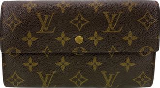 Louis Vuitton Brown Monogram Leather Wallet (Tri-Fold) (Pre-Owned)