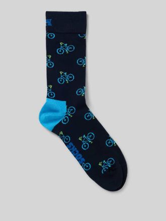 Happy Socks Socken mit Label-Print in Marine, Gr&ouml;&szlig;e 41-46