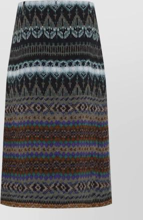 Dries Van Noten viscose printed midi pleated skirt