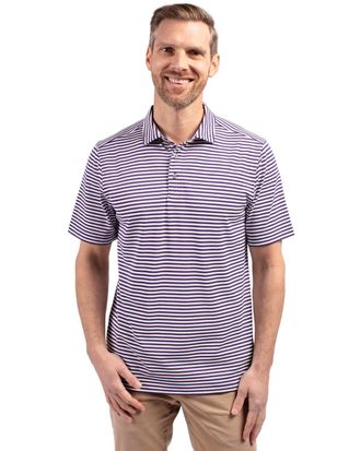 Cutter & Buck Virtue Eco Pique Stripe Recycled Mens Polo Shirt