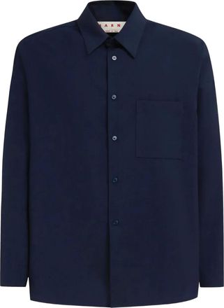 Marni Camicia a maniche lunghe in lana - Blu