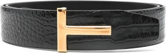 Tom Ford Crocodile-embossed T-buckle Belt
