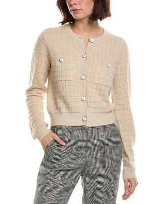 Frame Denim FRAME The Lurex Check Alpaca-Blend Cardigan