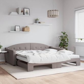 vidaXL Vidaxl - Sof&aacute; Cama Nido Con Colch&oacute;n Tela Gris Taupe 100x200 Cm