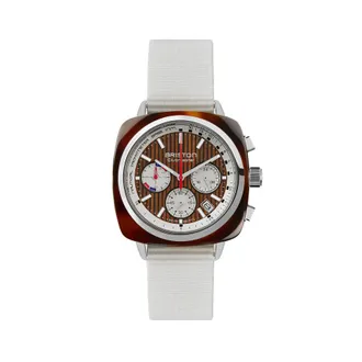 Briston Clubmaster Chronograph Quartz White Dial Unisex Watch 262142.SA.T.2W.NW