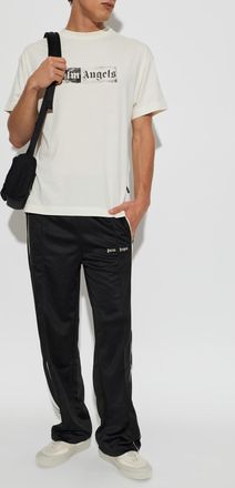 Palm Angels T-shirt With Logo, Mens, Cream