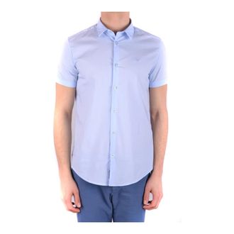 Armani Jeans Stijlvolle Overhemden voor Mannen en Vrouwen - Heren - Korte mouwen Overhemden - Blauw - S - Overhemden