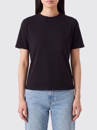 Repetto T-shirt in cotone stretch a maniche corte con colletto a rouches