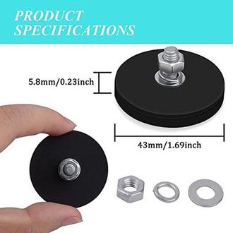 No Brand Soporte Magn&eacute;tico De Disco Recubierto De 2 Piezas, Im&aacute;n Con Cubierta, Para Letreros Exteriores, Luces De Trabajo, Herramientas, Orificios Para Tornill
