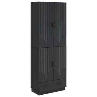 vidaXL Juego De Armarios 2 Uds. Negro Madera De Ingenier&iacute;a Vidaxl
