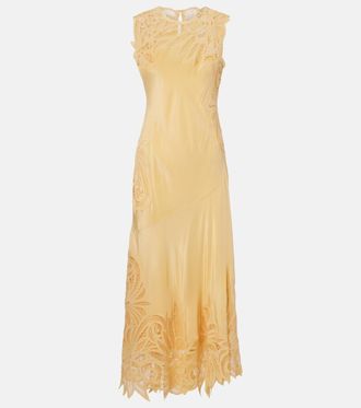 Ulla Johnson Idra lace-trimmed silk midi dress