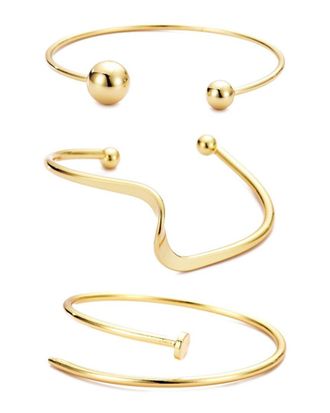 Adornia Adornia Plated 3-Cuff Bracelet Set