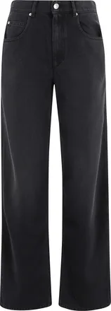 Isabel Marant Faded Black Jenny GZ Five-Pocket Straight Lyocell-Blend Jeans