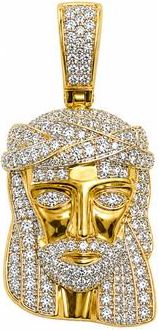 LuvMyJewelry Crowned in Light 10K Gold 0.25 Ct Diamond Jesus Pendant in 10K Yellow Gold at Nordstrom