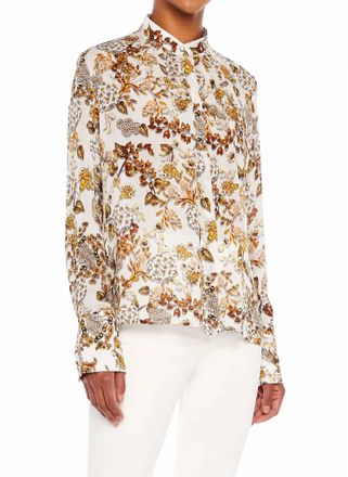 Mary Katrantzou Lana Blouse In Metallum Ivory