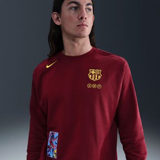 Nike FC Barcelona Club Fourth Nike Mens Soccer Crew-Neck in Red | FZ1259-677