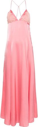 Forte_Forte lace-detailed silk maxi dress - women - Silk/Elastane - I - Pink