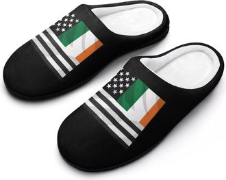 Generic USA Irish Flag Mens Slippers Comfortable And Non-slip Cotton Slipper Shoe for House