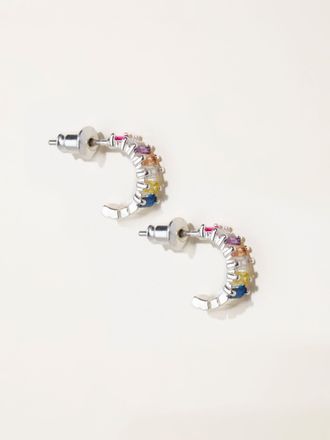 Fat Face FatFace Gem Hoop Earrings in Multi Colour