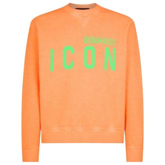 Dsquared2 Mens Icon Orange Crew Neck Jumoper Cotton - Size X-Small
