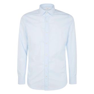 Tintoria Mattei Nieuw Katoen Stretch Shirt - Heren - Zakelijke Overhemden - Blauw - L - Katoen - Overhemden