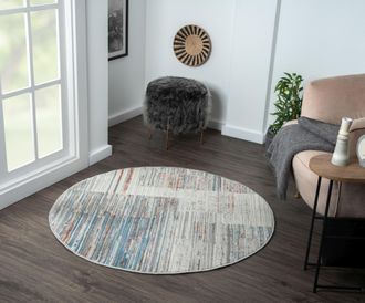 My Flair Teppich »My Colors« rund 8 mm Höhe Kurzflor, Retro-Design, besonders weich durch Microfaser