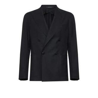 Tagliatore Blazers, male, Black, Size: XL Double-Breasted Blazer