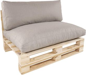EDÈN JARDÍ Sofá palet con cojines de jardín de pino, poliéster 250gr, marrón
