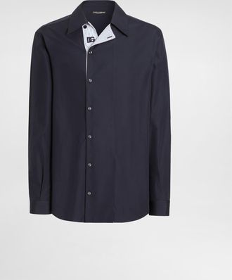 Dolce & Gabbana Martini Cotton Poplin Shirt - Man Shirts Blue 38