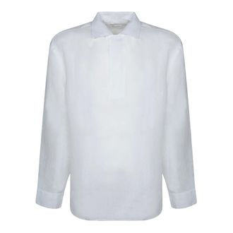 Tagliatore Casual Shirts, male, White, Size: 4XL Zante Linen Shirt