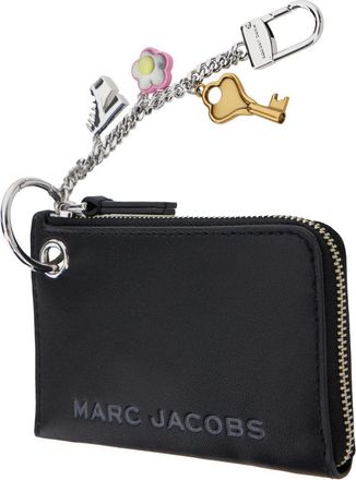Marc Jacobs Womens Black Keychain With Logo Lettering Calf Accessory