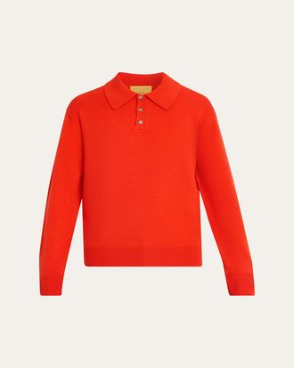 Guest In Residence Mens Heavy Gauge Cashmere Polo Sweater