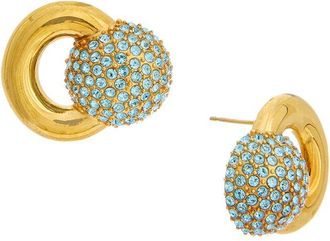 Oscar De La Renta Oscar De La Renta Round Rhinestone Stud Earrings