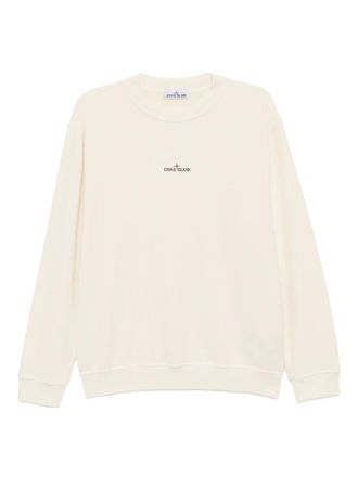 Stone Island logo-print sweatshirt - men - Elastane/Cotton - L - Neutrals