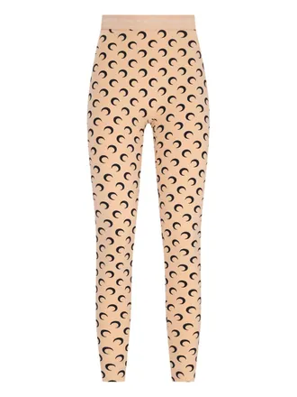 Marine Serre Beige Moon Logo Stretch Leggings