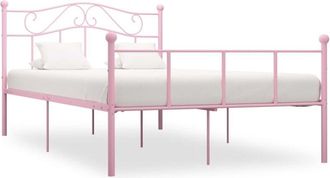vidaXL 284541 Bed Frame without Mattress Pink Metal 160x200 cm Vidaxl