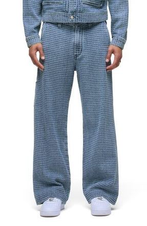 Hudson Luca Wide Leg Carpenter Jeans in Jacquard Indigo at Nordstrom Rack, Size 34