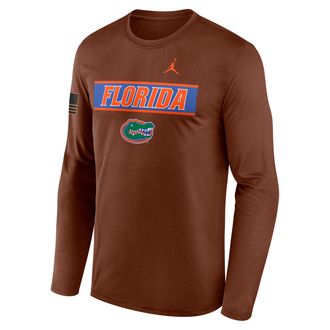 Nike Mens Florida 2026 Military Appreciation Legend Jordan Brand Dri-FIT College Long-Sleeve T-Shirt in Brown | 0JTJ2GYUFN-VZG