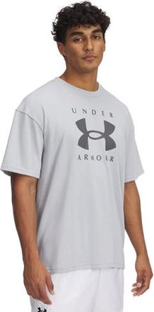 Under Armour Mens Heavyweight Oversized Branded Short Sleeve T-Shirt - Mod Grey/Castlerock Size XXL