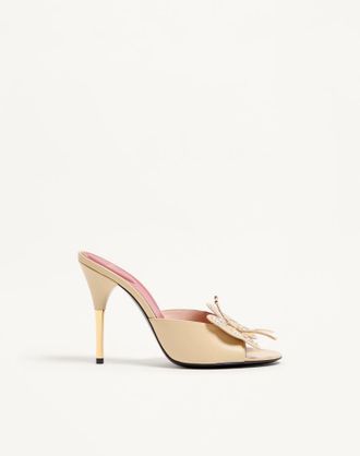 Valentino Garavani Flutterby Kidskin Slide Sandal with Butterfly Detail 105mm Wo