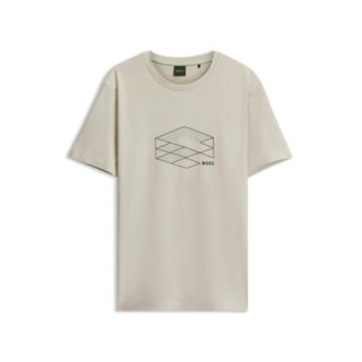 BOSS Stretch-cotton T-shirt with graphic print