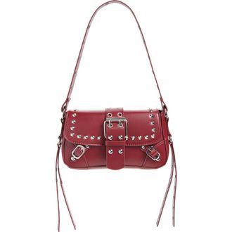 BP. Buckle Rivet Faux Leather Shoulder Bag in Burgundy at Nordstrom