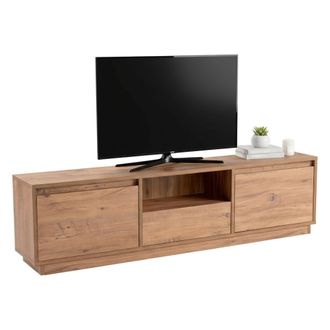 Dmora Dmora - Mueble De Televisi&oacute;n Morrigan, Aparador De Sal&oacute;n, Mueble Bajo Para Tv, Base De Pared Equipada, 160x30 H42 Cm, Pino